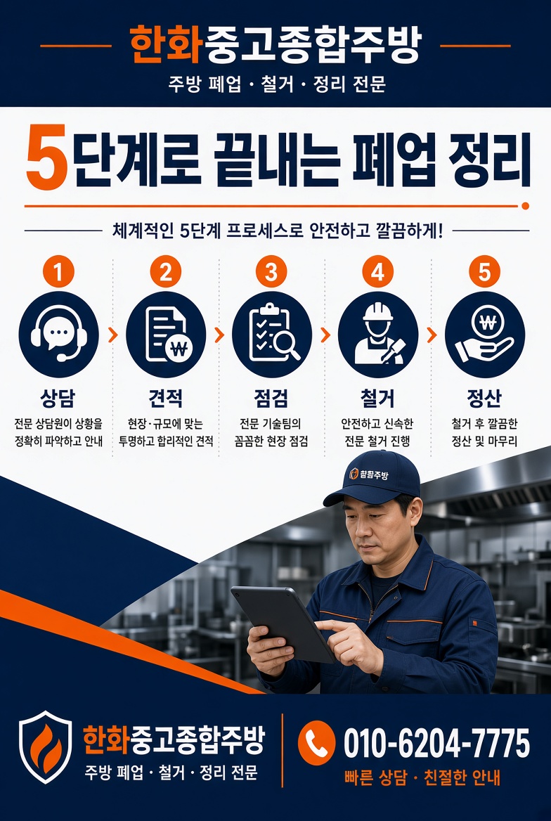 한화중고종합주방 카페폐업정리 안내